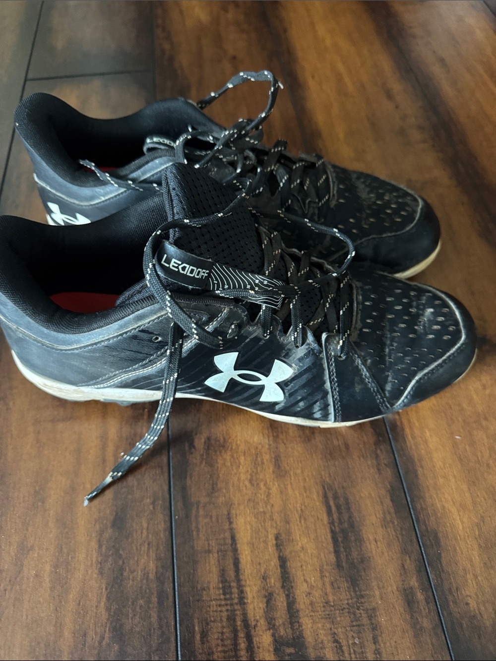 Under Armour Black and White Men's Athletic Baseball Shoes
